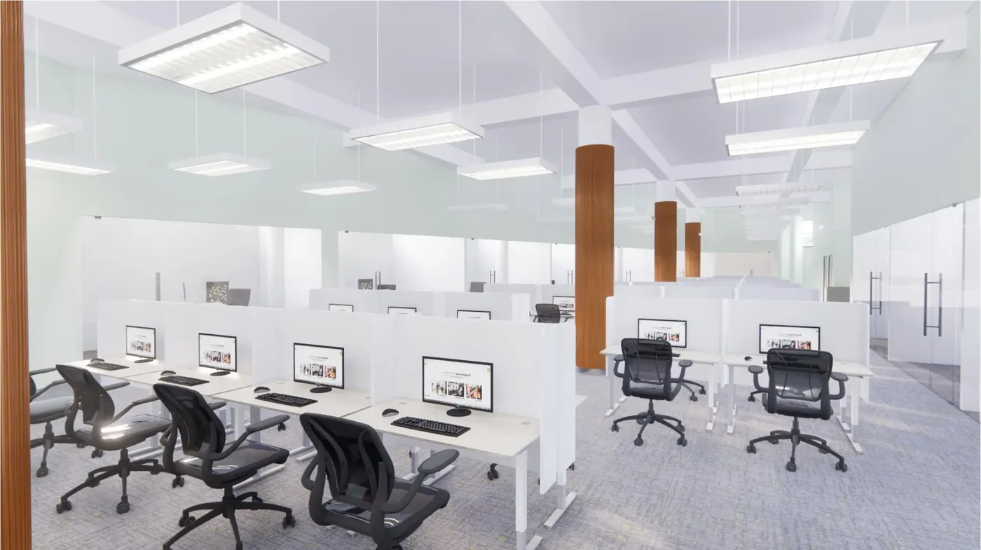 DURAPOWER office, finished open-plan fit-out