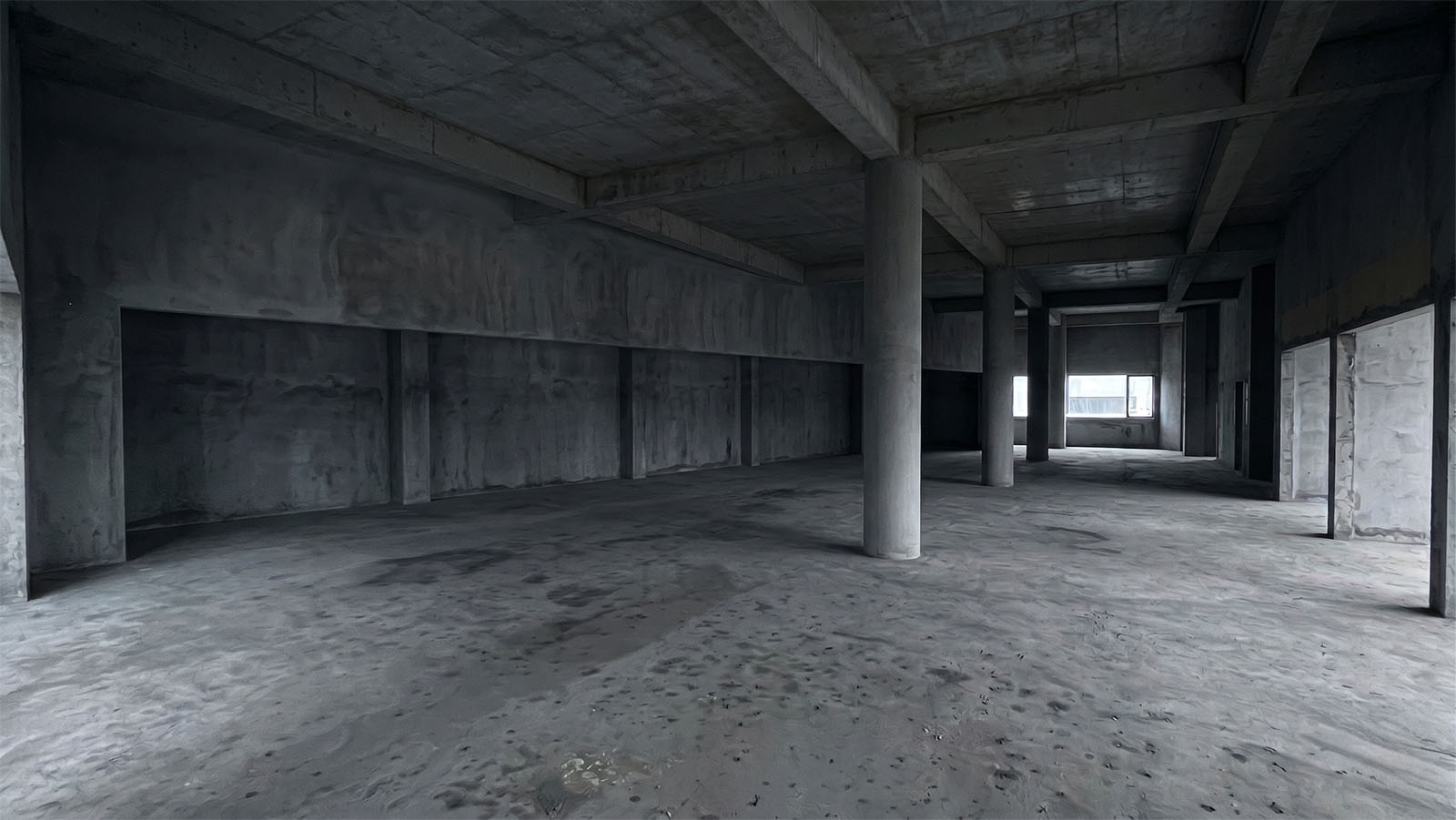 DURAPOWER office, bare concrete floor before the fit-out